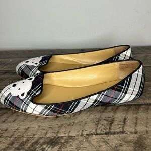 Talbots Georgina Plaid Flats with Bear Detail